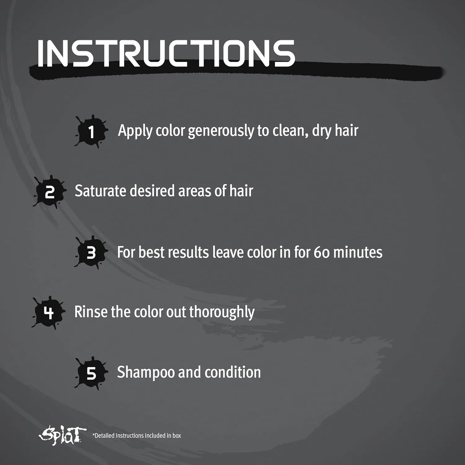 Splat Naturals Semi-Permanent Hair Color, Dark Silver, 6 fl. oz., 95% Natural Hair Dye Formula Lasts Up to 30 Washes, Vegan & Cruelty-Free