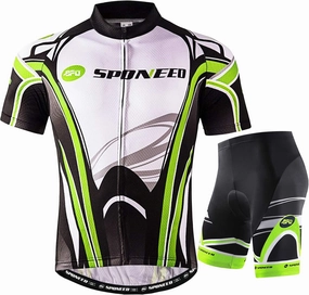 sponeed Bike Jersey and Compression Shorts sets Men's Biking Shirt with Pockets Ride Clothing Gear