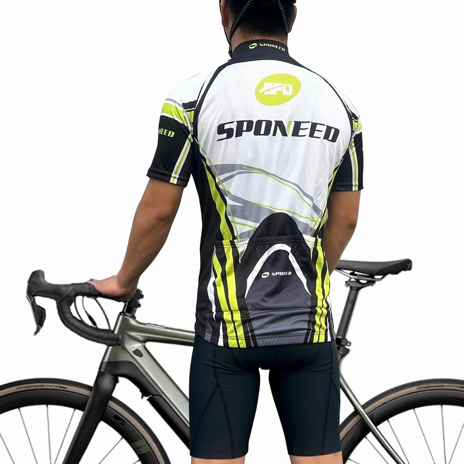sponeed Men's Cycling Jerseys Tops Biking Shirts Short Sleeve Bike Clothing Full Zipper Bicycle Jacket with Pockets