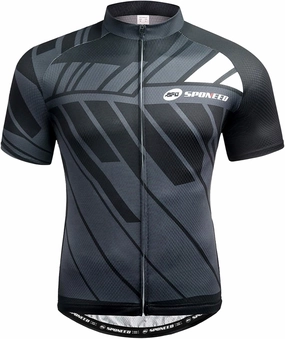 sponeed Men's Cycling Jerseys Tops Biking Shirts Short Sleeve Bike Clothing Full Zipper Bicycle Jacket with Pockets