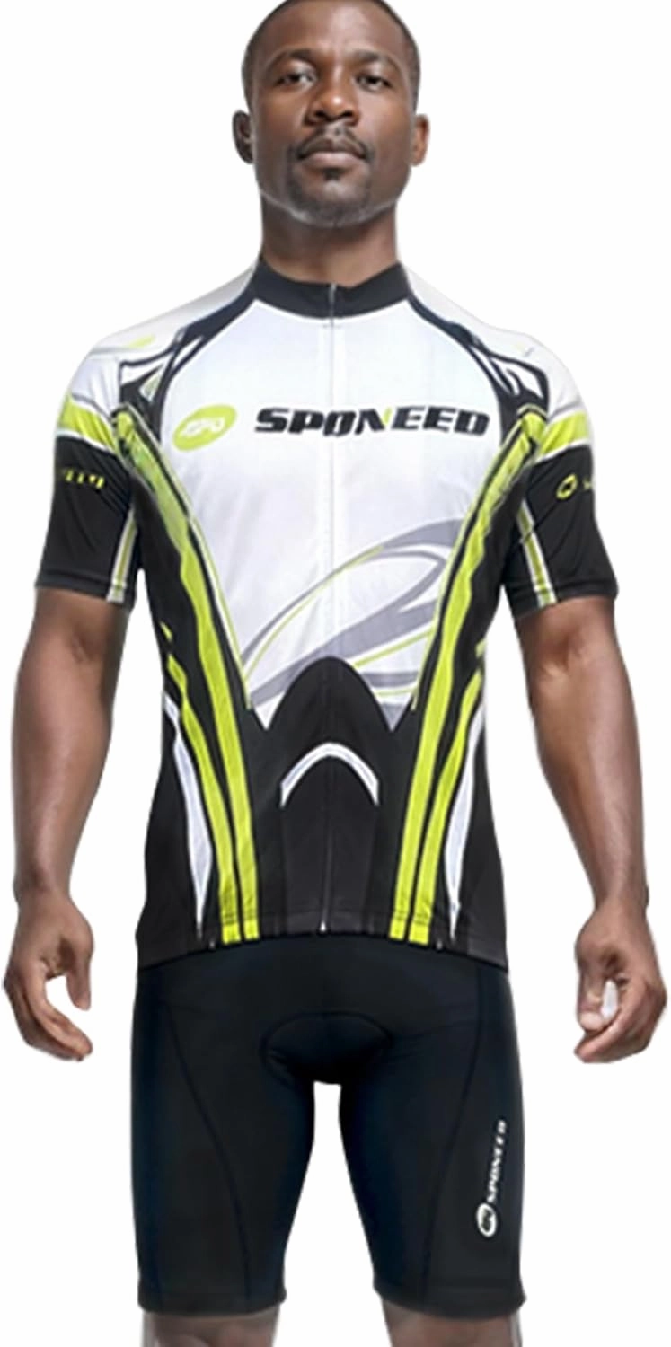 sponeed Men's Cycling Jerseys Tops Biking Shirts Short Sleeve Bike Clothing Full Zipper Bicycle Jacket with Pockets