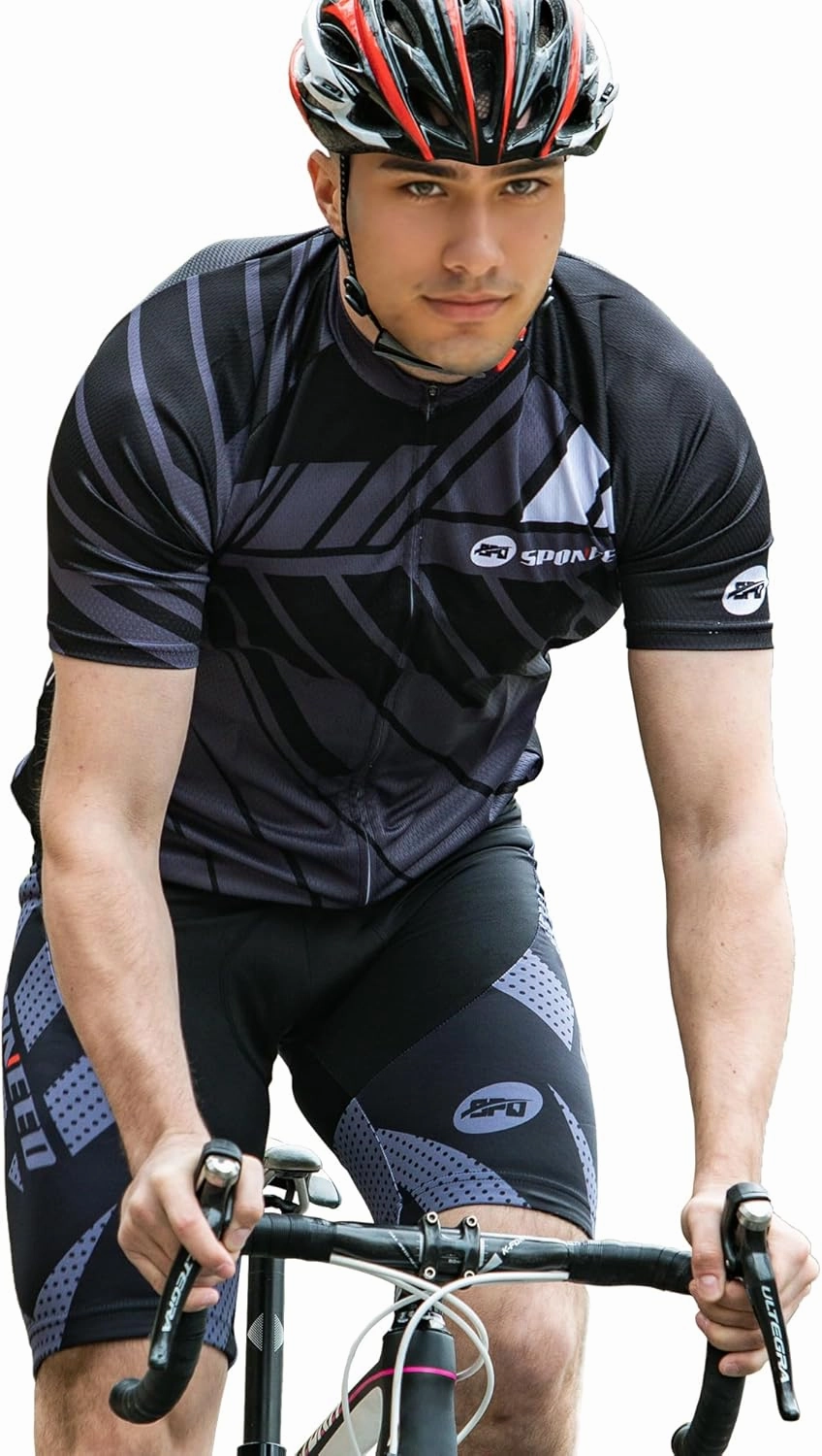 sponeed Men's Cycling Jerseys Tops Biking Shirts Short Sleeve Bike Clothing Full Zipper Bicycle Jacket with Pockets