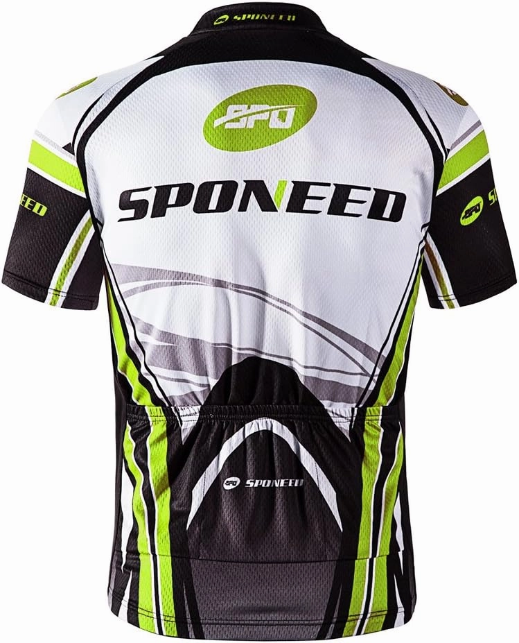 sponeed Men's Cycling Jerseys Tops Biking Shirts Short Sleeve Bike Clothing Full Zipper Bicycle Jacket with Pockets
