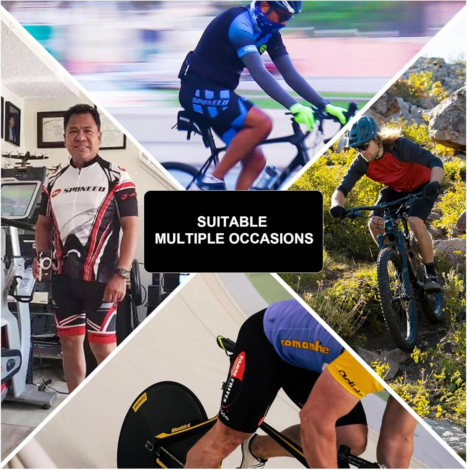 sponeed Men's Cycling Jerseys Tops Biking Shirts Short Sleeve Bike Clothing Full Zipper Bicycle Jacket with Pockets