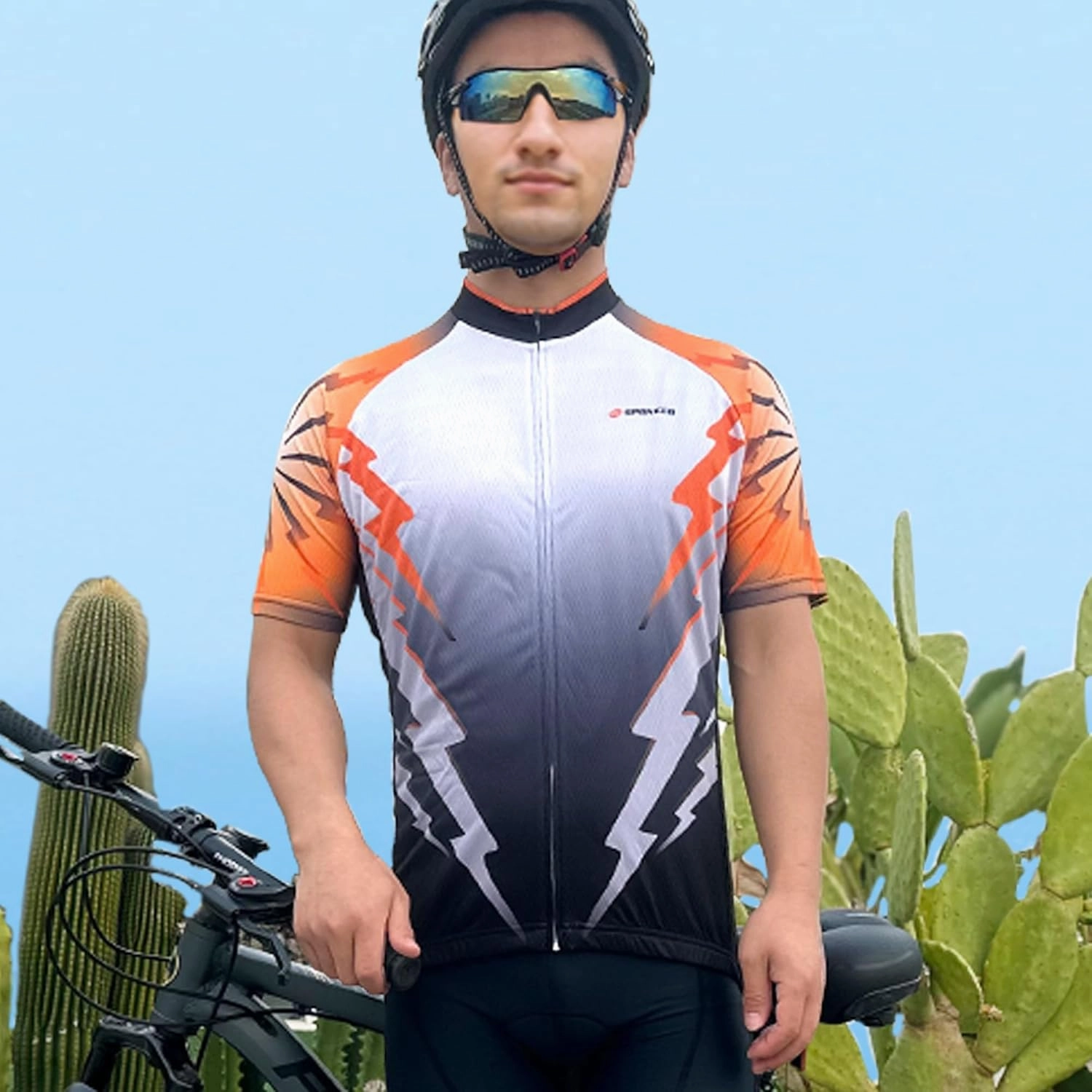 sponeed Men's Cycling Jerseys Tops Biking Shirts Short Sleeve Bike Clothing Full Zipper Bicycle Jacket with Pockets