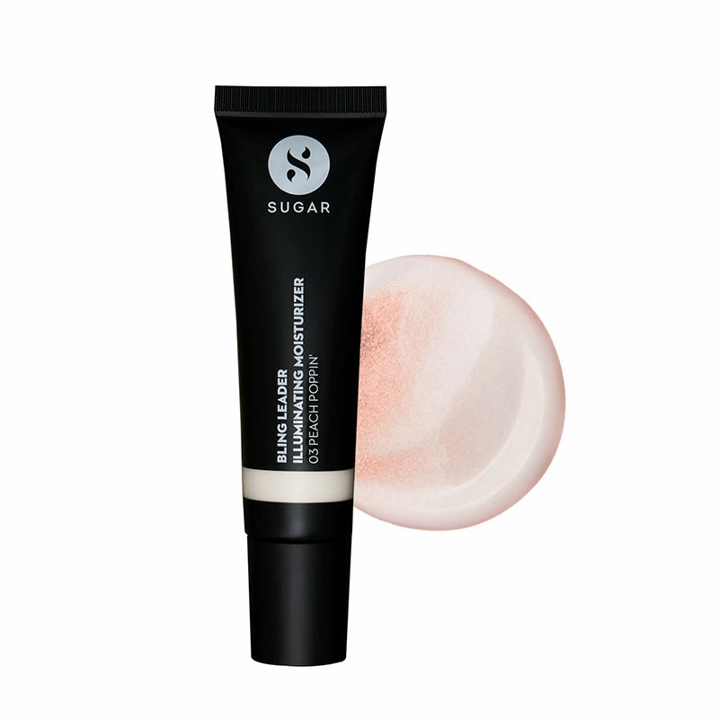 SUGAR Bling Leader Illuminating Moisturizer - 03 Peach Poppin' - Warm Peach with a Pearl Finish (25ml)