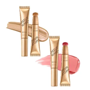 Summaryas Contour Wand & Blush Wand Duo, 2 in 1 Waterproof Liquid Blush, Sculpt Duo Contour Beauty (AG01, Standard)