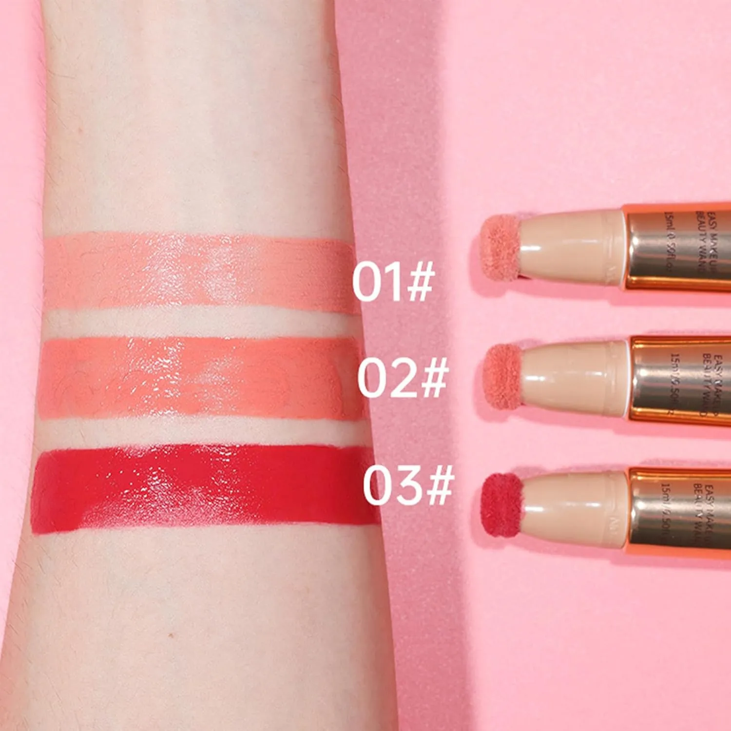 Summaryas Contour Wand & Blush Wand Duo - Blush, Liquid Blushs Wands for Women, Cream Contour Stick Makeup with Applicator (3pcs)