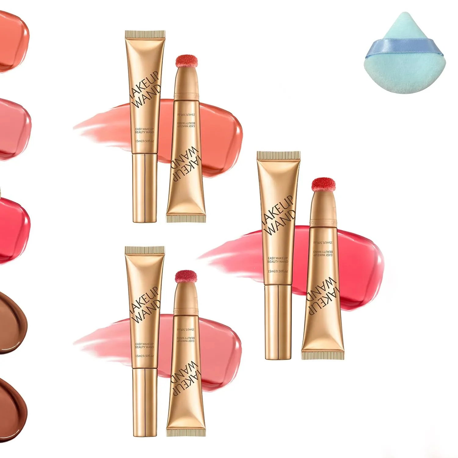 Summaryas Contour Wand & Blush Wand Duo - Blush, Liquid Blushs Wands for Women, Cream Contour Stick Makeup with Applicator (3pcs)