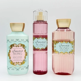 Sweetest Song 3-Piece Bath & Body Bundle | Daily Nourishing Body Lotion, Fine Fragrance Mist and Body Wash