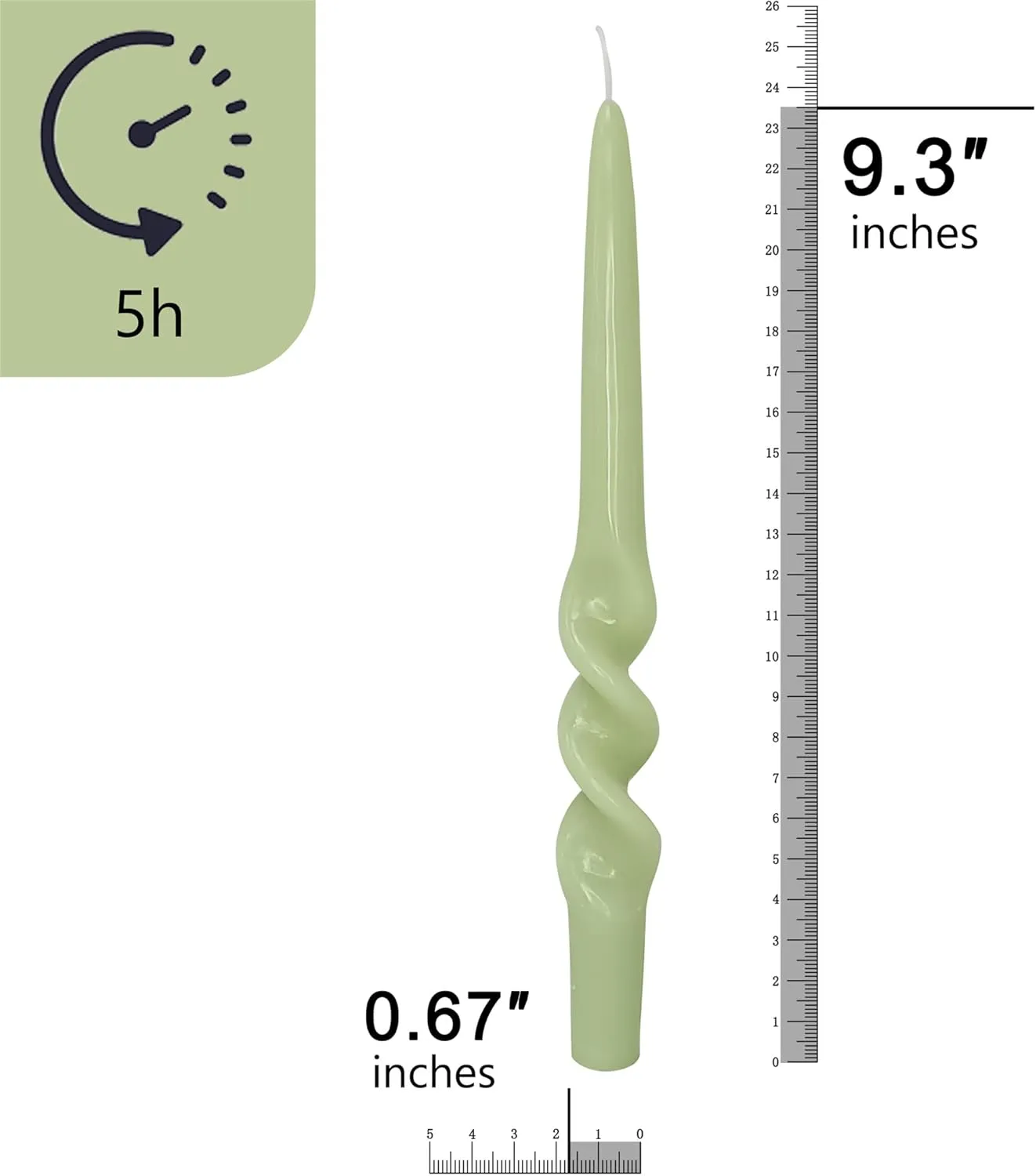 Swirl Tapered Candle Twisted Candlesticks,Set of 4 Green Candle Stick 9inches Spiral Taper Candles Long Twist Candle for Anthropologie Home Décor Dinner Women Gifts (3D4PC-GREEN)