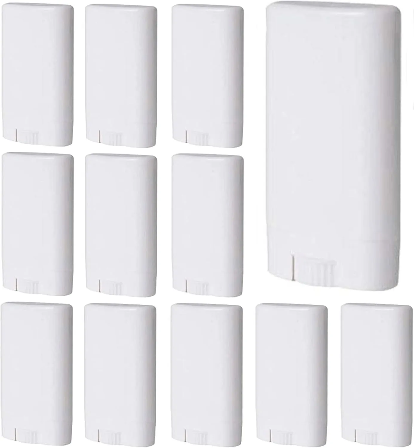 Sxminer 30 Pcs 15ml White Empty Deodorant Container Oval Lip Balm Tube Twist-Up Refillable Tubes Plastic Lipstick Tube 0.5 oz Filling Deodorant Stick BPA-Free for Homemade Lotion Bars Crayon Chapstick