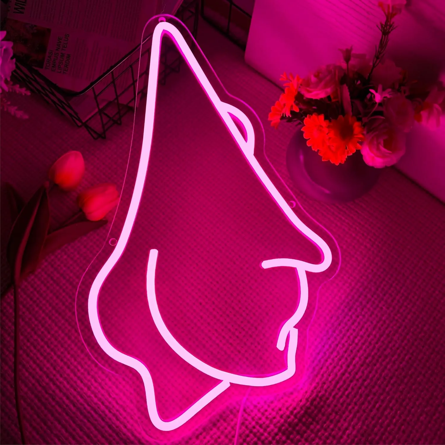 Symone Pink Starfish Neon Sign, USB Powered Dimmable LED Neon Light Ocean Themed Decor, for Seaside Bedroom Beach Wedding Children's Game Room Decor, Gifts for Beach Lovers(15.7 * 10.4in)