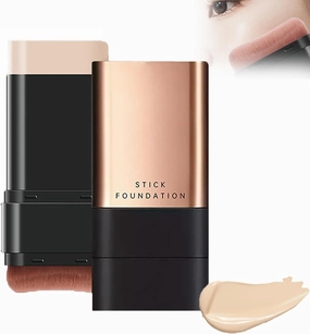 Synthetic Foundation Stick, Anti Wrinkle Foundation Stick, 2 in 1- Luxury Anti-Wrinkle Foudation Stick, Instant Concealing Foundation Stick with Built-in Brush-Brilliant White