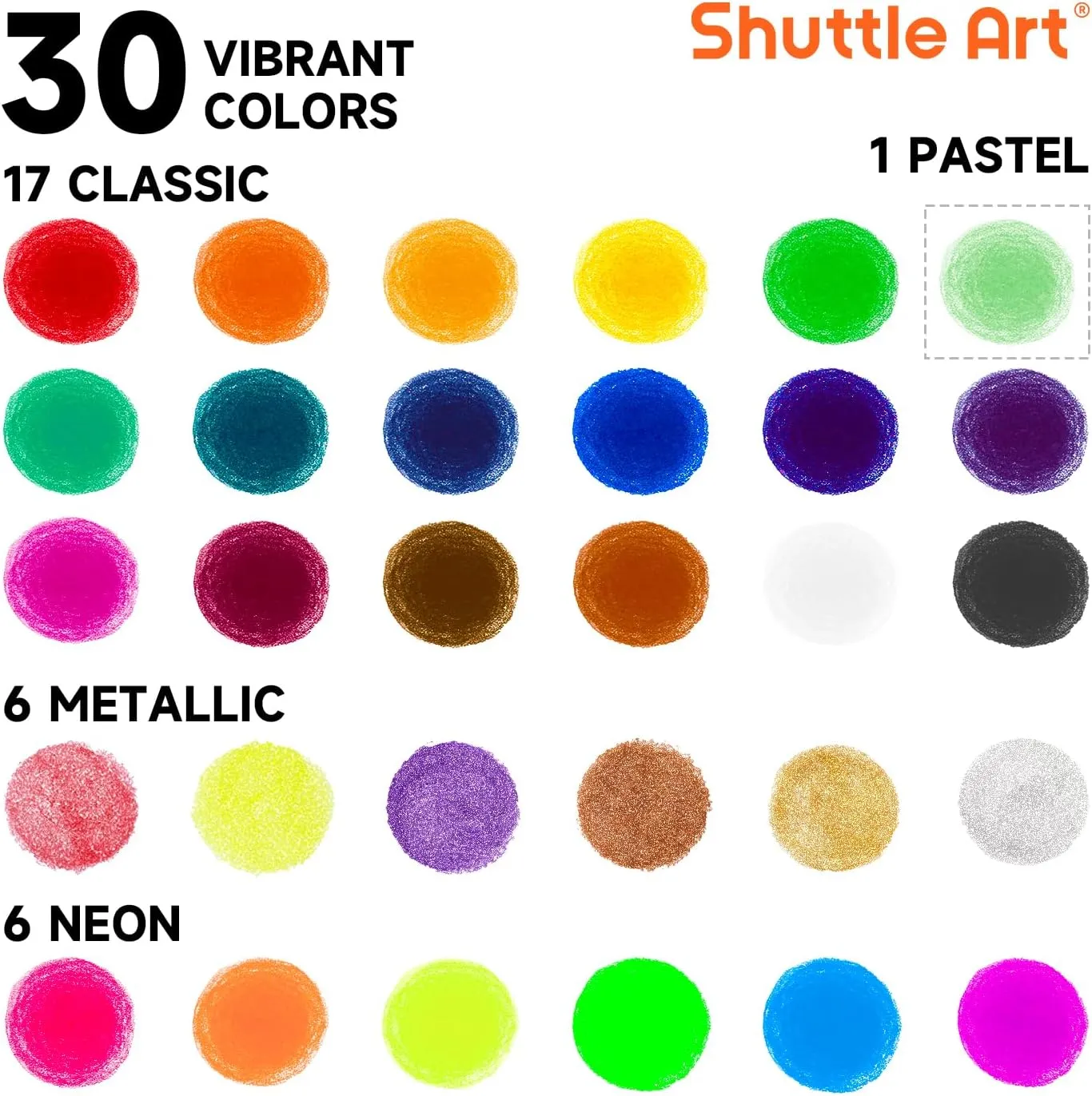 Tempera Paint Sticks, 30 Colors Solid Tempera Paint for Kids with 1 Drawing Pad, Super Quick Drying, Non-Toxic, Works Great on Paper Wood Glass Ceramic Canvas