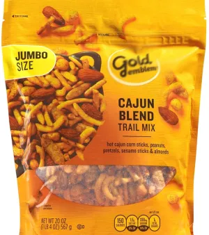 Tex Mex Cajun Emblem Gold 20oz Bag Trail Mix: Peanuts, Hot Corn Sticks, Pretzels, Sesame Sticks Almonds, Snack Snacking Food Spicy Treat