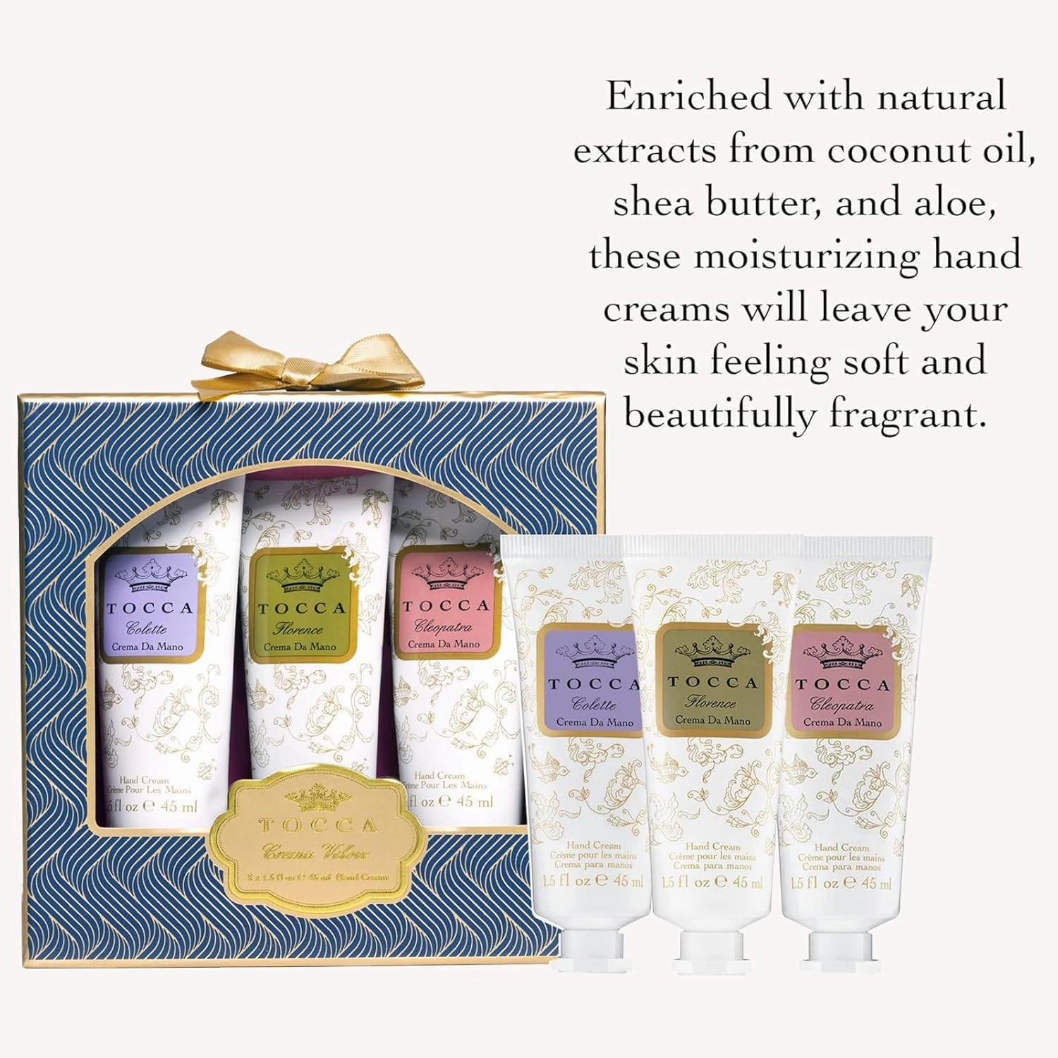 Tocca Wonders Collection - Crema Veloce Hand Cream Gift Set of 3, 1.5 Oz Each - Includes Florence, Cleopatra and Colette