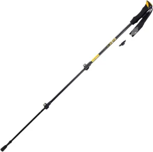 Travel Trekking Pole Adjustable Hiking Walking Sticks Strong Lightweight Aluminum Trekking Poles with EVA Foam Grip Outdoor Activities(Yellow)