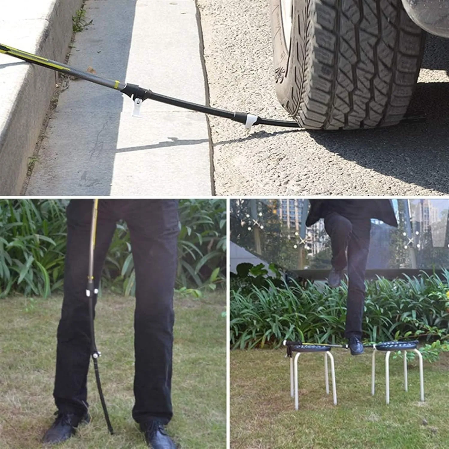 Travel Trekking Pole Adjustable Hiking Walking Sticks Strong Lightweight Aluminum Trekking Poles with EVA Foam Grip Outdoor Activities(Yellow)