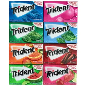 Trident Sugar Free Chewing Gum Variety Gift Pack (Pack of 8)