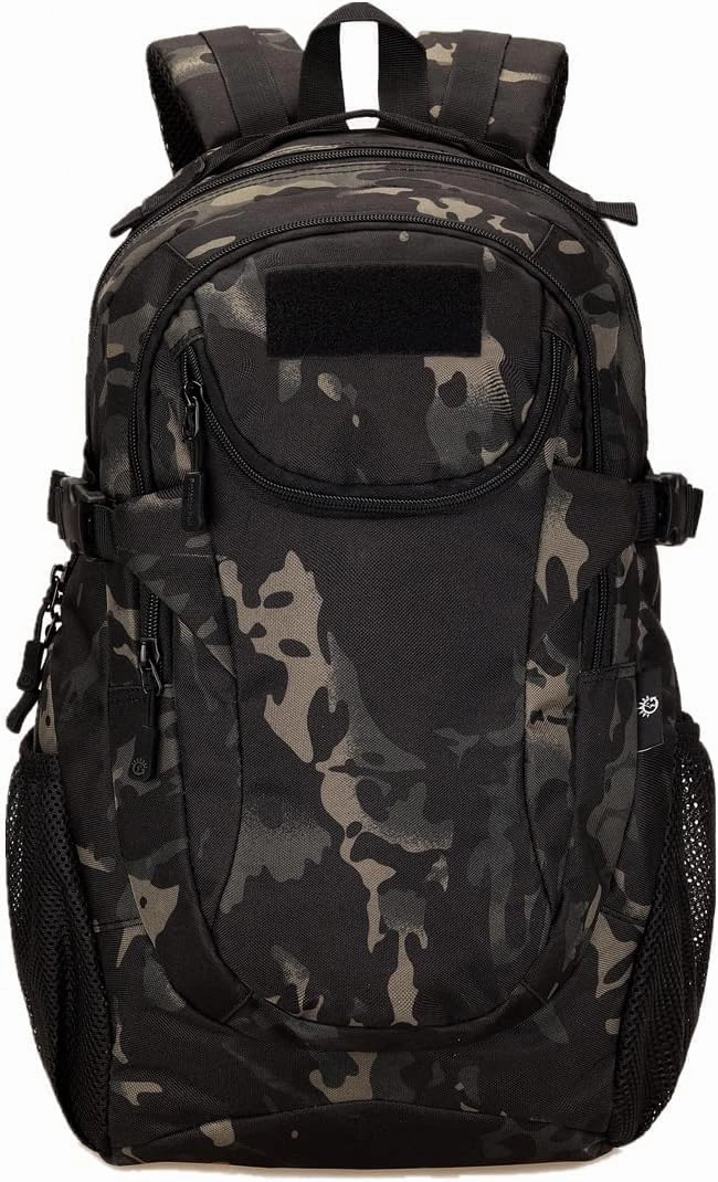 UNISTRENGH 25L Backpack Military Tactical Daypack Water-resistance Assault Gear Rucksack for Hunting Trekking Travelling (Black scorpion Camo)