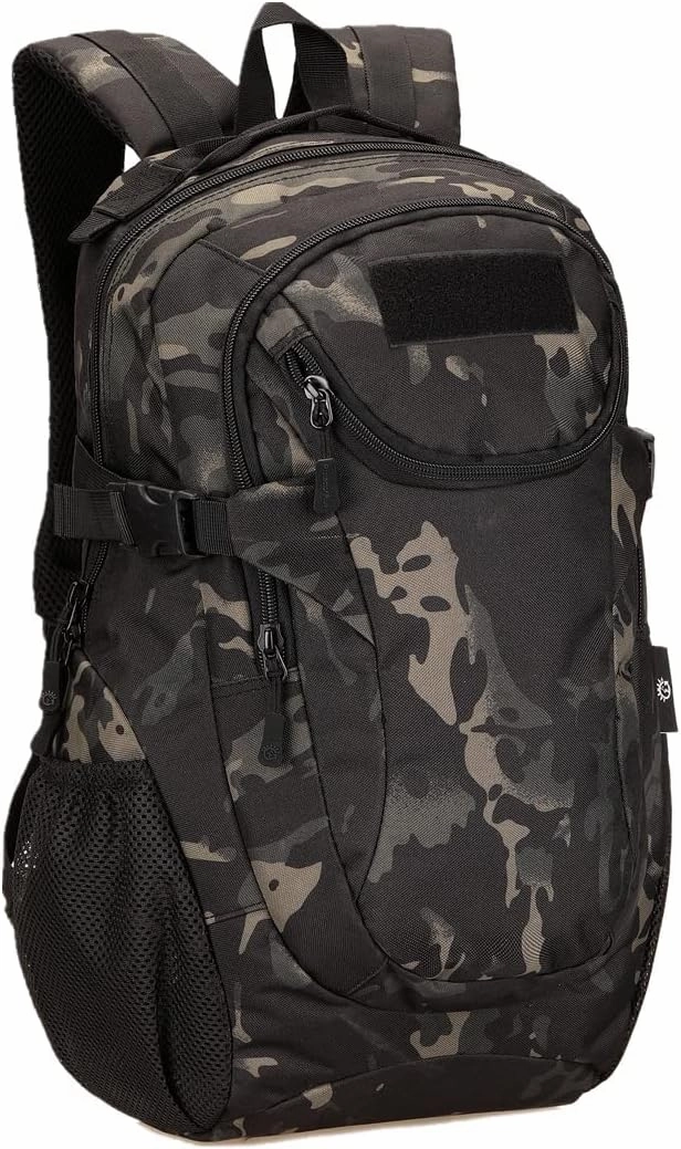 UNISTRENGH 25L Backpack Military Tactical Daypack Water-resistance Assault Gear Rucksack for Hunting Trekking Travelling (Black scorpion Camo)