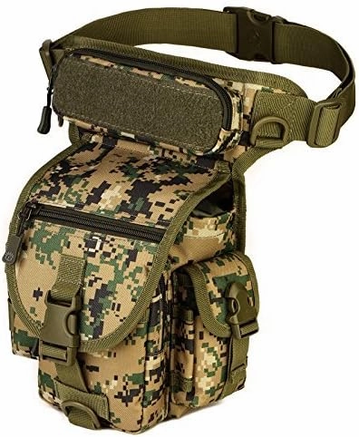 Unistrengh Outdoor Gear Military Tactical Drop Leg Panel Utility Pouch Thigh Leg Waist Bag Pack Motorcycle Outdoor Bike Cycling Thermite Versipack Satchel for 7.9 inches Tablet PC (Jungle Camo)