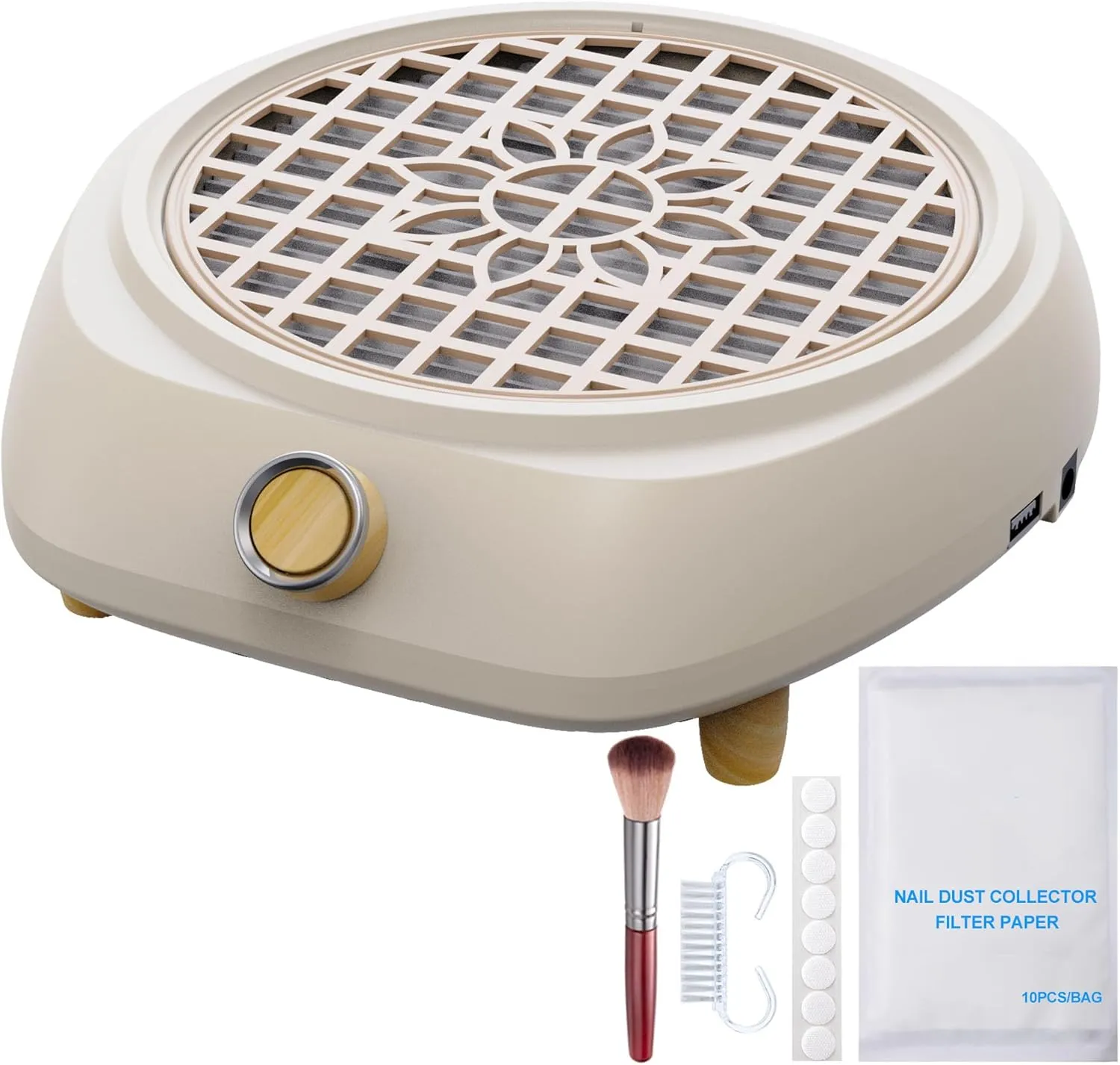 Upgrade Small Nail Dust Collector Vacuum Cleaner Machine 130W Powerful Strong Fan Extractor Suction Electric Nail Filer Manicure Dust Collector Quiet with Multiple Tool Kits for Home Salon
