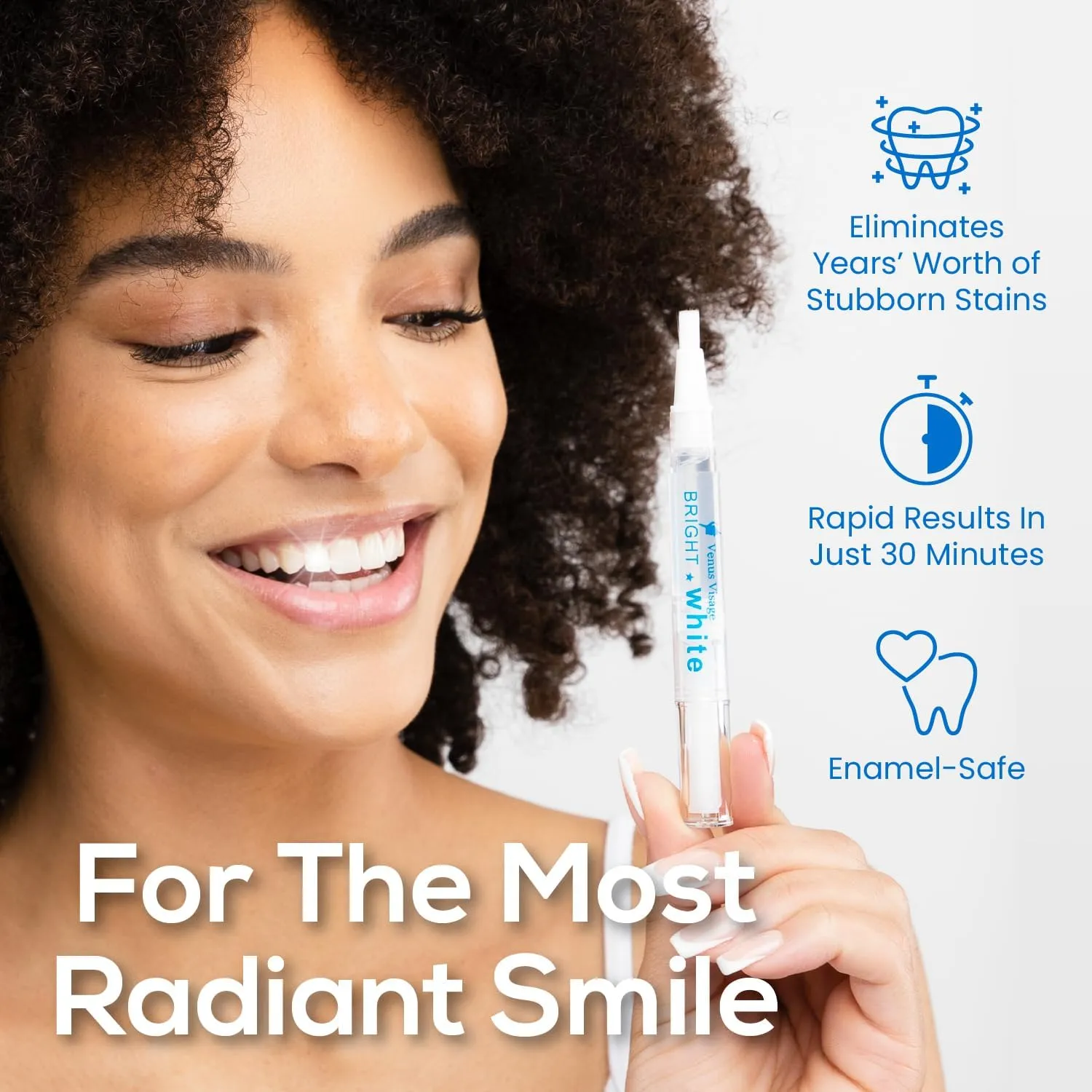 Venus Visage Award Winning Teeth Whitening Pen, 20  Uses - Teeth whitening Gel Professionally formulated - Best Teeth whitening kit Teeth Whitener - Low Sensitivity (Mint) (0.07 Fl Oz (Pack of 4))