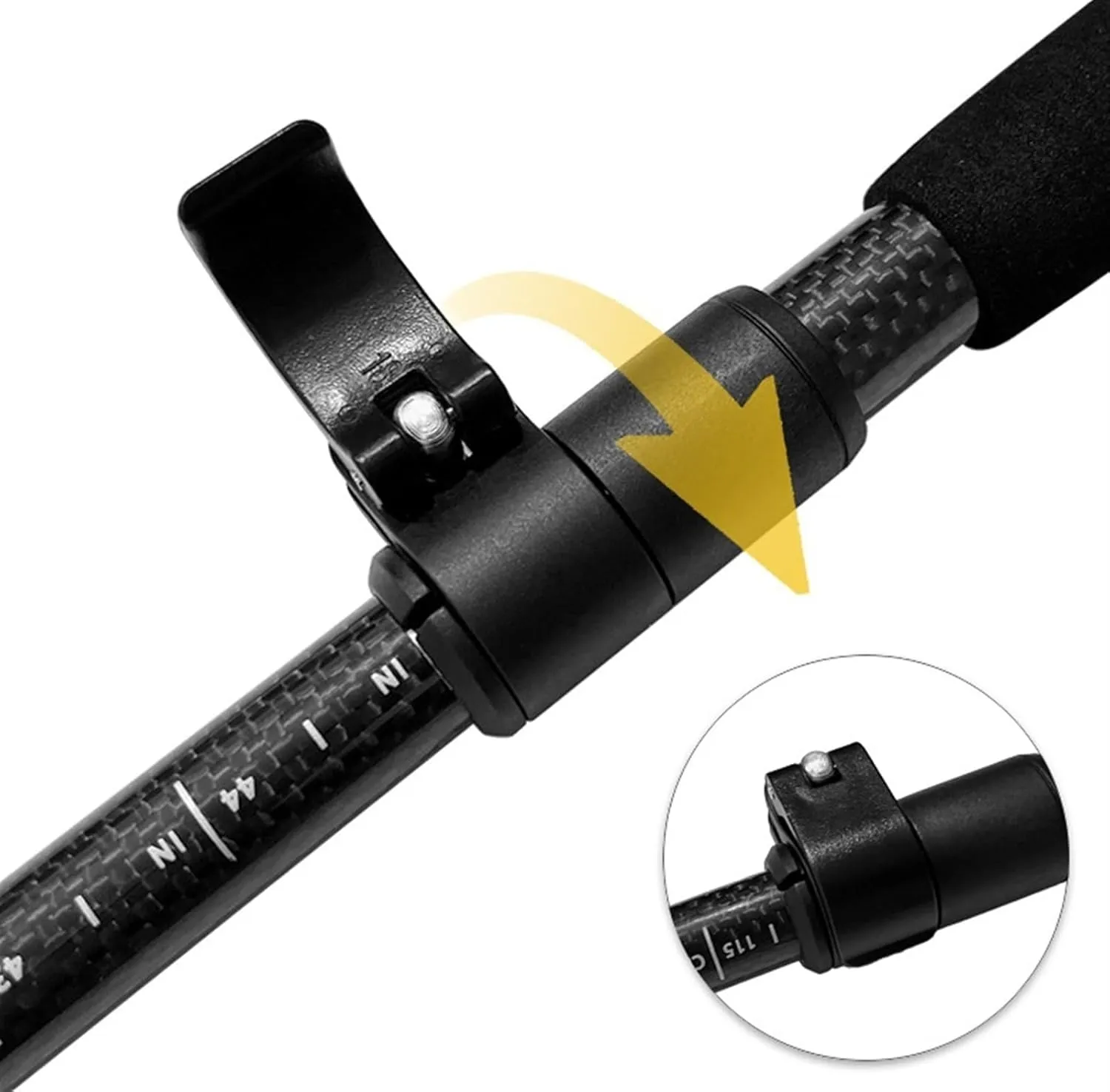 Walking Stick Hiking Poles Carbon Fiber Trekking Poles Ultralight Telescopic and Lightweight for Mountaining Backpacking Hiking Gear Trekking Poles, 125cm, Black