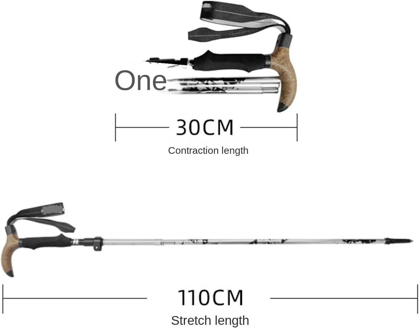 Walking Stick Hiking Poles Lightweight Anti Shock Hiking Walking Sticks Adjustable Trekking Pole for Camping Hiking Gear Trekking Poles