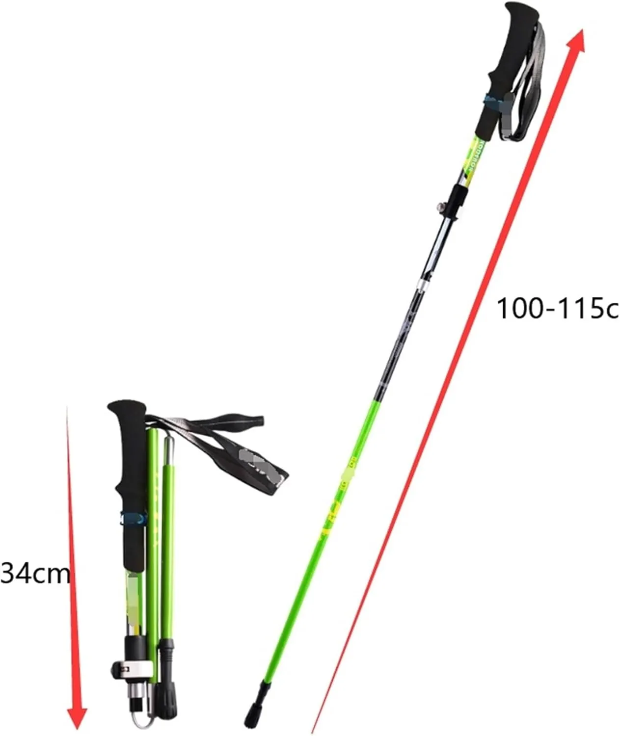Walking Stick Hiking Poles Outdoor Carbon Fiber Trekking Poles Walking Climbing Poles Telescopic Foldable Sticks Hiking Gear Trekking Poles