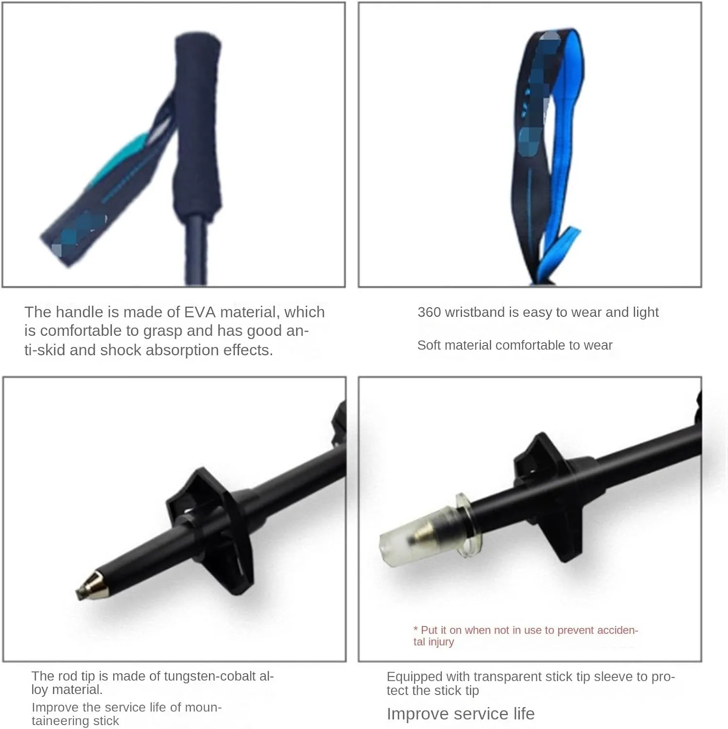 Walking Stick Hiking Poles Trekking Poles Adjustable Hiking Walking Sticks Ultralight Carbon Fiber and Aluminum for Camping Hiking Gear Trekking Poles