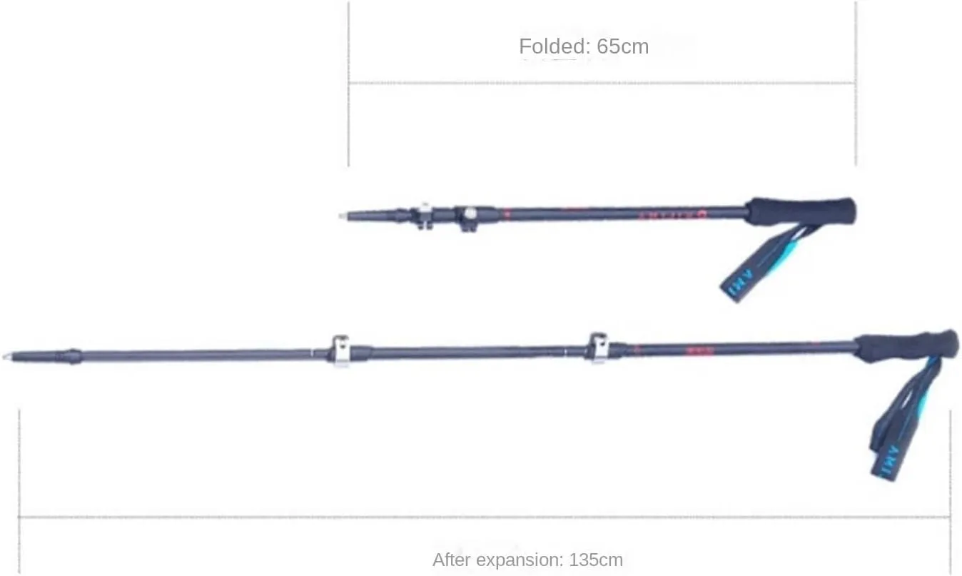 Walking Stick Hiking Poles Trekking Poles Adjustable Hiking Walking Sticks Ultralight Carbon Fiber and Aluminum for Camping Hiking Gear Trekking Poles
