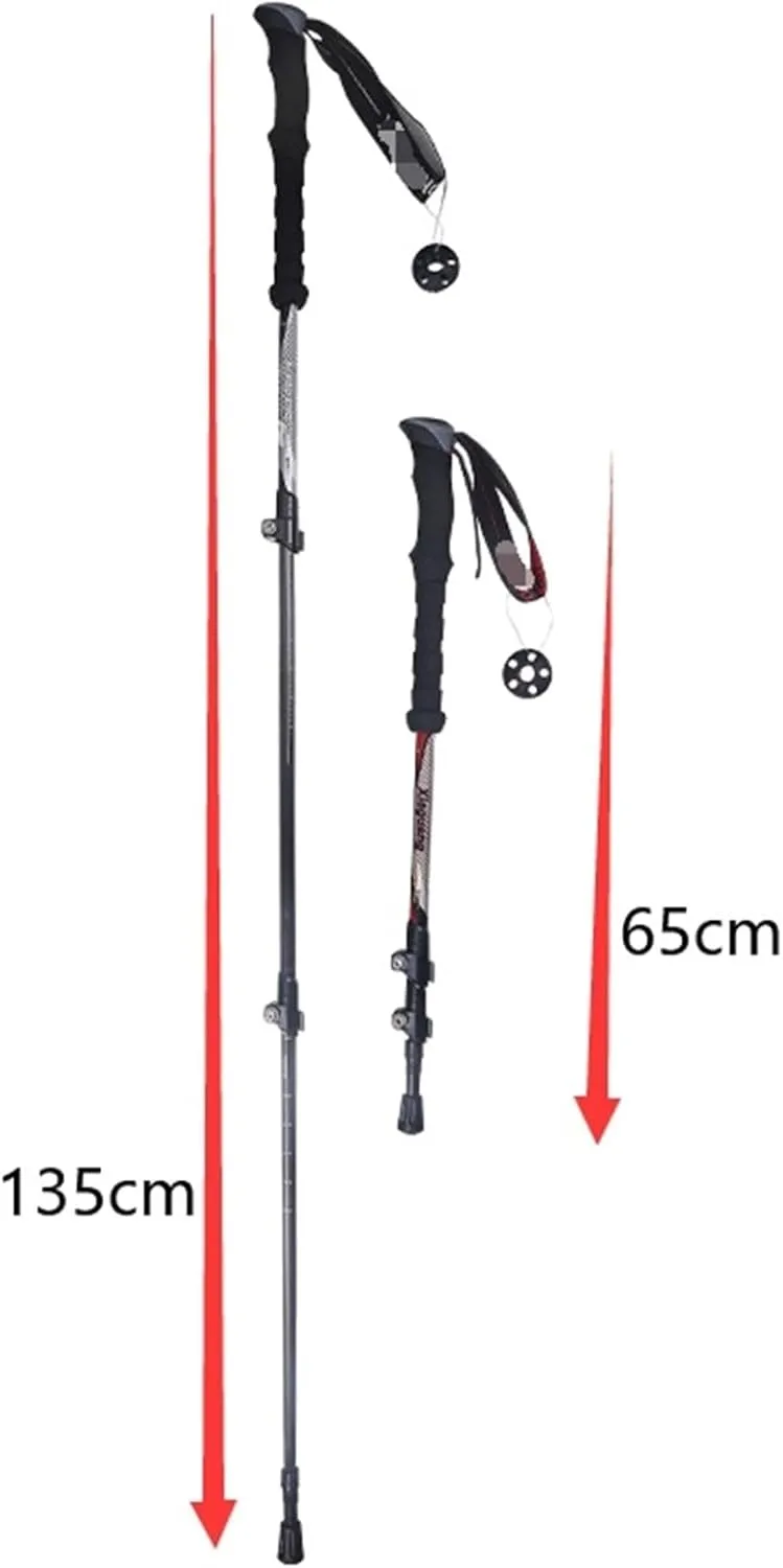 Walking Stick Hiking Poles Ultralight Walking Trekking Poles with Antishock and Quick Lock System Telescopic for Hiking Hiking Gear Trekking Poles