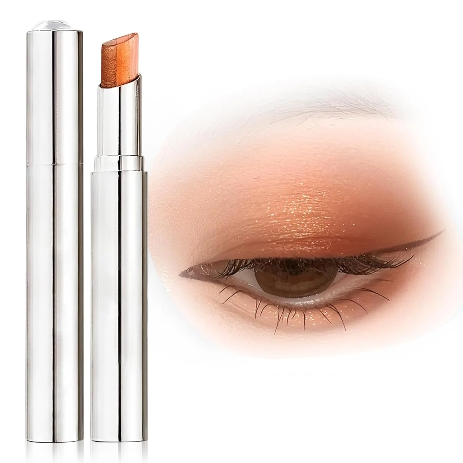 Waterproof Gradient Shimmer Eye Shadow Stick, 2025 Upgraded Three Color Eyeshadow Stick for Lazy People, Glitter Gradient Eyeshadow Sticks for Women Eye Makeup (01#D)