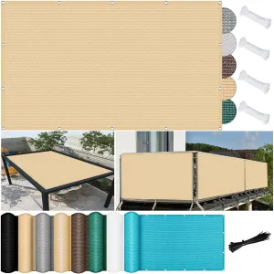 Waterproof Sun Shade Rectangle Sail,Garden Sail 2.1 x 5.3 m(6.9 x 17.4ft) UV Protection Breathable Cooling Wind Protection Stable Right Angle Garden Shade Sails with Eyelets for Garden Outd