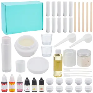 WEBEEDY DIY Lip Balm Kit,53 Pcs Natural Moisturizing DIY Lip Gloss Making Kit with Beeswax,Shea Butter,Essential Oil,Empty Lips Balm Tubes Jars,Make Your Own Lips Gloss for Adults DIY Makeup Set Gift