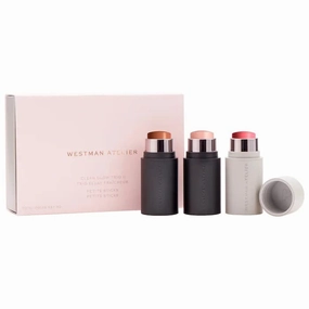Westman Atelier Mini Petite Sticks Clean Glow Trio Color II, Multicolored, 0.1 Ounce (Pack of 3) (GJFD0982)