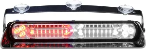Whelen, Dual Avenger II, LED Dash Deck Light, Solo, Dual Lamp, Sleek Contemporary Design,10 ft Cigar Plug Cord, Two switches, 55 Flash Patterns, Red/White, AVC21RC