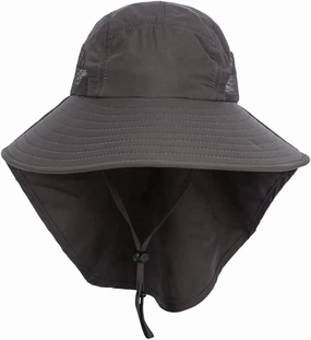 Windproof Fishing Hiking Hat Wide Brim UV Protection Sun Cap Outdoor Bucket Mesh Boonie Hat for Women Men