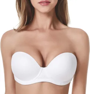 Wingslove Women's Strapless Full Figure Bra Underwire Multiway Contour Plus Size Bra Red Carpet
