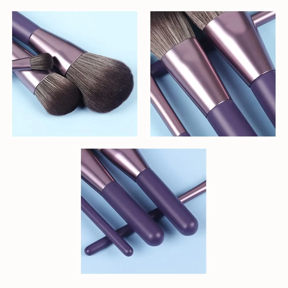Xaena Makeup Brush Set 7pcs Premium Synthetic Makeup Brushes, Mini Travel Make up Brush Kit Foundation Powder Blush Eyeshadow Eyebrow Contour concealer Portable Makeup Brushes Set with Case 38-2
