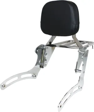 YHMOTO Passenger Backrest Sissy Bar with Luggage Rack for Kawasaki Vulcan 900 VN900 Classic Custom 2006-2025 (Chrome)