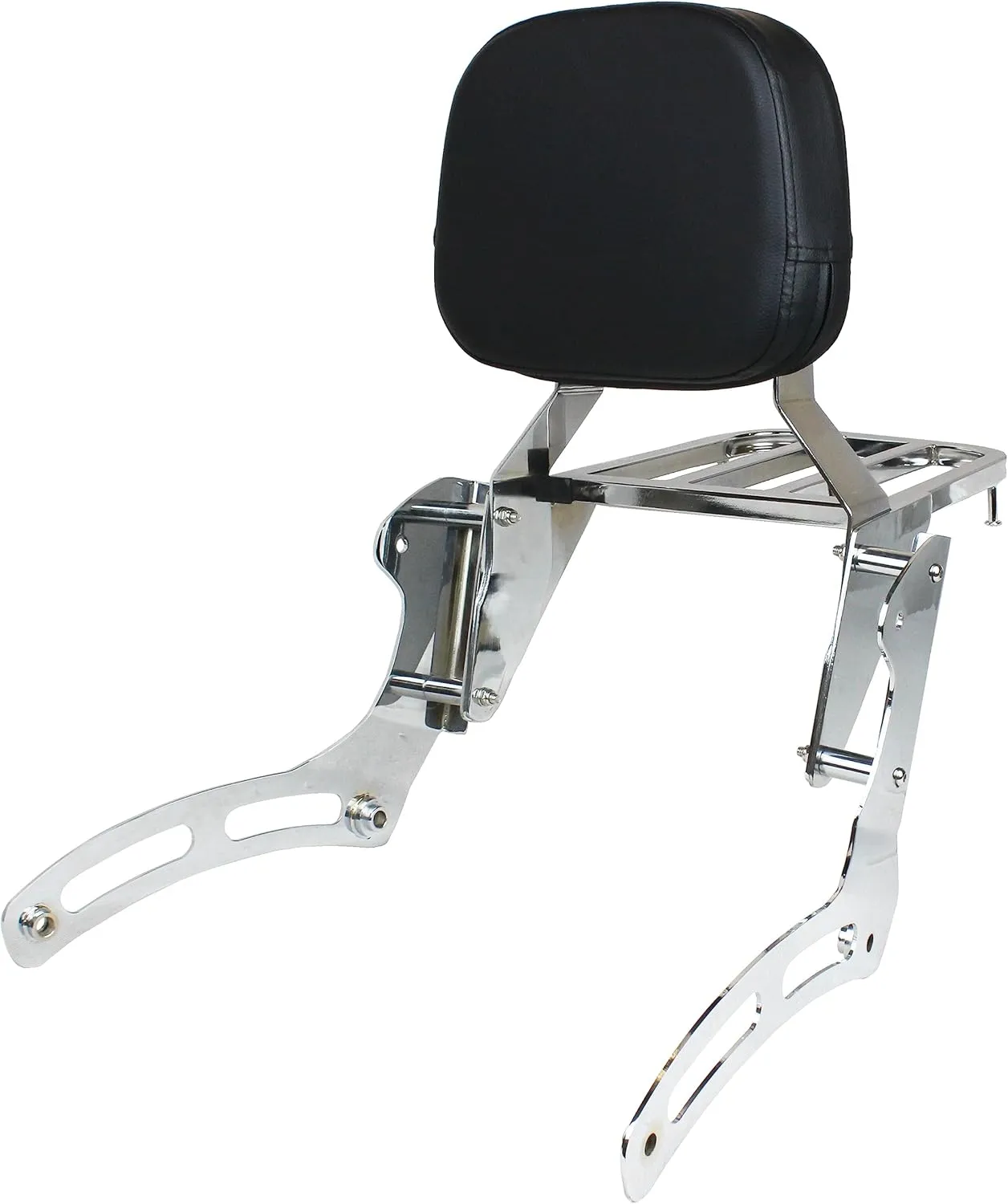 YHMOTO Passenger Backrest Sissy Bar with Luggage Rack for Kawasaki Vulcan 900 VN900 Classic Custom 2006-2025 (Chrome)