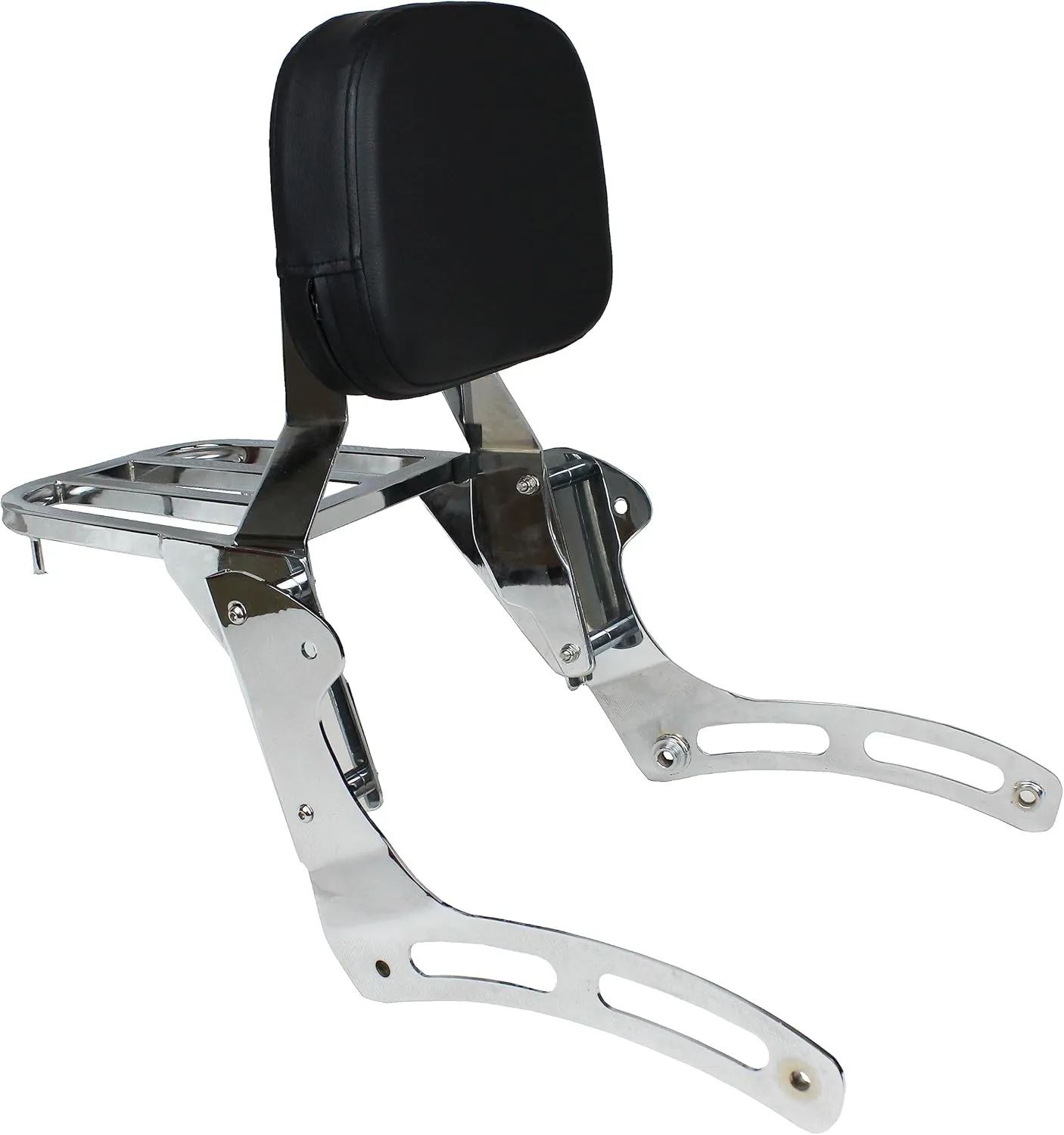YHMOTO Passenger Backrest Sissy Bar with Luggage Rack for Kawasaki Vulcan 900 VN900 Classic Custom 2006-2025 (Chrome)