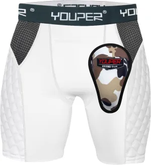 Youper Youth Elite Padded Baseball Sliding Shorts w/Soft Athletic Cup