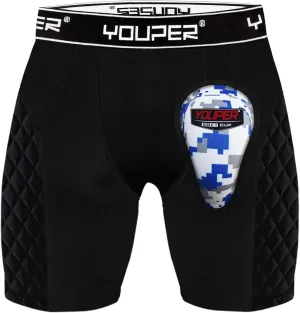 Youper Youth Elite Padded Baseball Sliding Shorts w/Soft Athletic Cup