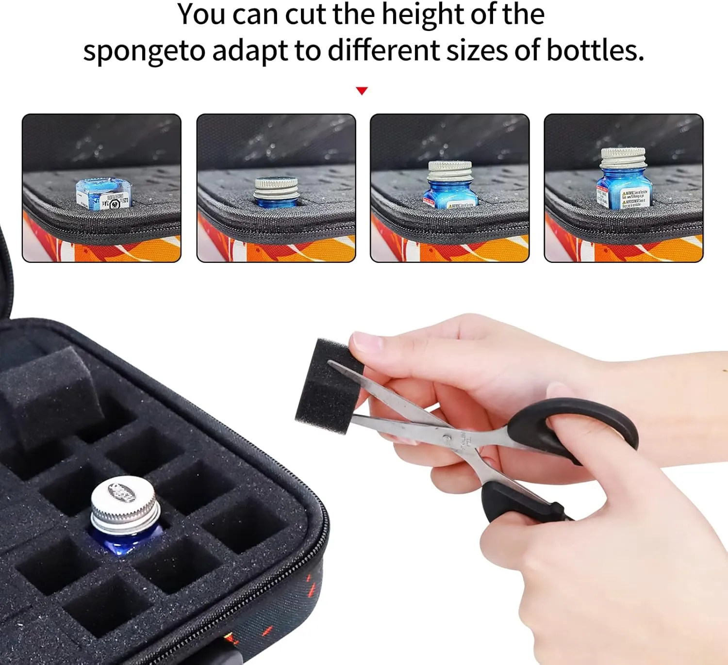 ZORETCO Model Paint Storage Case for Testors Paints, Paints Organizer Carrying Bag Holds 60 Bottles with 6 Fine Detail Miniatures Paint Brushes (Paint Not Included)